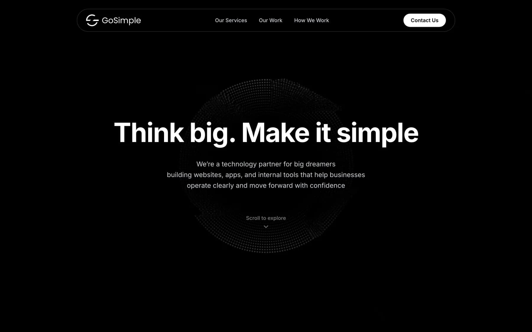 GoSimple home page hero