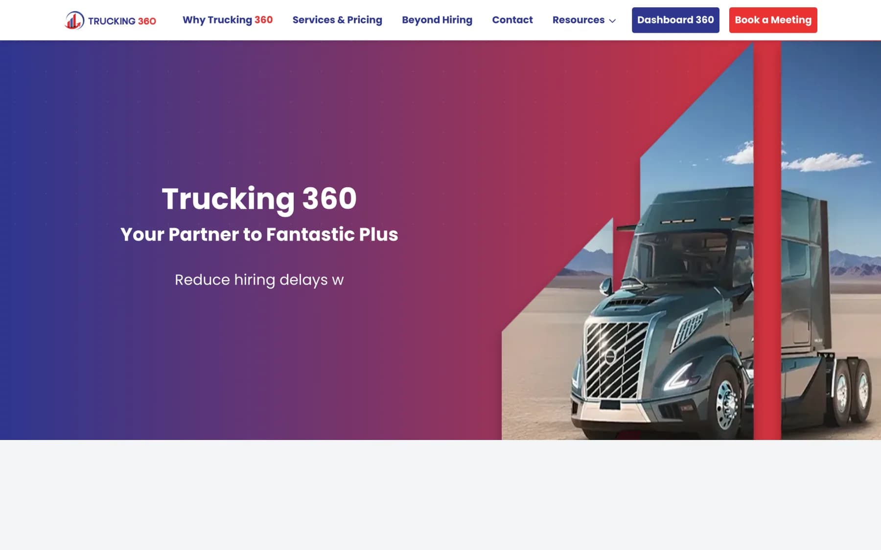 Trucking 360 home page hero